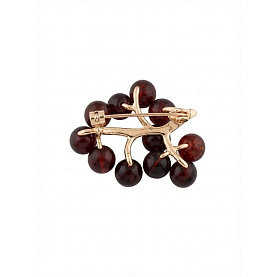 Брошь Янтарная волна - Серебро 925, Янтарь (арт. 825001к)