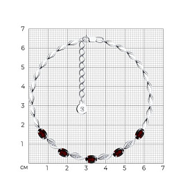 Браслет SOKOLOV - Серебро 925, Гранат, Фианит (арт. 92050095)