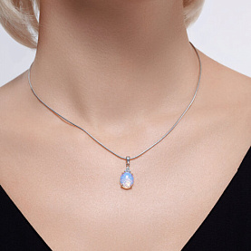 Подвеска Diamant - Серебро 925, Опалит, Фианит (арт. 94-330-01837-1)