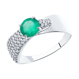 Кольцо Diamant - Серебро 925, Агат, Фианит (арт. 94-310-00787-1)