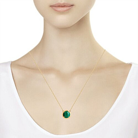 Колье SOKOLOV - Серебро 925, Малахит (арт. 83070009)