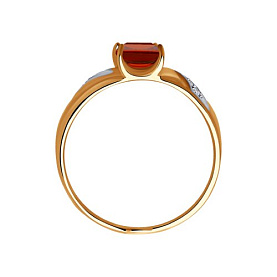Кольцо SOKOLOV - Золото 375, Гранат, Фианит (арт. 37715536)
