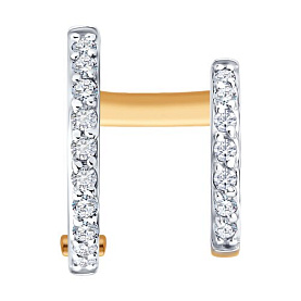 Серьга SOKOLOV - Золото 585, Фианит (арт. 170085)