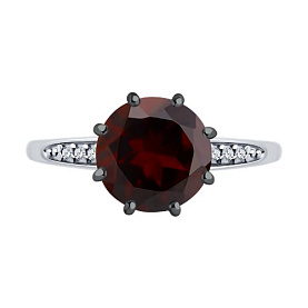Кольцо Diamant - Серебро 925, Гранат, Фианит (арт. 94-310-02040-1)