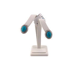 Серьги Дар - Серебро 925, Бирюза, Фианит (арт. С-5050рк43800)