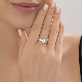 Кольцо SOKOLOV - Серебро 925, Топаз, Фианит (арт. 92014657)