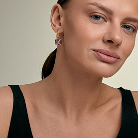 Серьги SOKOLOV - Золото 585, Аметист (арт. 729436)