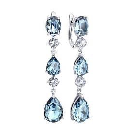 Серьги SOKOLOV - Серебро 925, Кристалл, Фианит (арт. 94027600)