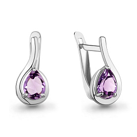Серьги Аквамарин - Серебро 925, Аметист (арт. 45021404.5)