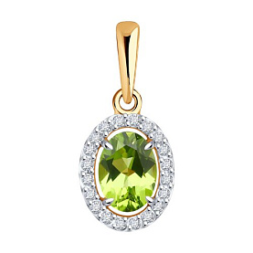 Подвеска Diamant - Золото 585, Хризолит (арт. 51-330-02049-5)