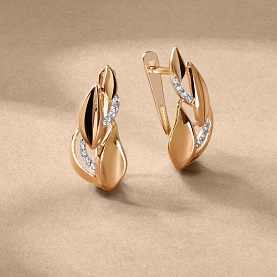 Серьги ЮФ Династия - Золото 375, Фианит (арт. 012762-5102)