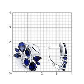 Серьги SOKOLOV - Серебро 925, Синтетический сапфир (арт. 88020073)