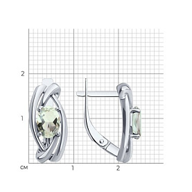 Серьги Diamant - Серебро 925, Празиолит (арт. 94-320-00186-2)