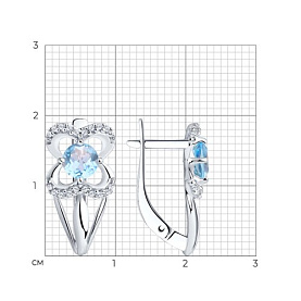 Серьги Diamant - Серебро 925, Топаз, Фианит (арт. 94-320-00381-1)