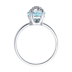 Кольцо SOKOLOV - Серебро 925, Топаз, Фианит (арт. 92014469)