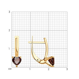 Серьги Diamant - Золото 585, Гранат (арт. 51-320-01741-2)
