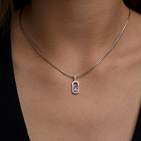 Подвеска SOKOLOV - Серебро 925, Аметист, Фианит (арт. 92030877)