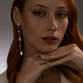 Серьги SOKOLOV - Серебро 925, Перламутр, Фианит (арт. 83020317)