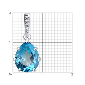Подвеска Diamant - Серебро 925, Топаз, Фианит (арт. 94-330-02059-1)