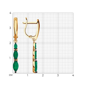 Серьги Diamant - Золото 585, Агат (арт. 51-321-02465-3)