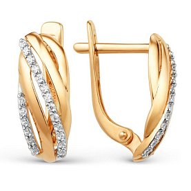 Серьги ЮФ Династия - Золото 585, Фианит (арт. 001912-1102)