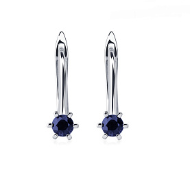 Серьги Platinum Lab. - Платина 950, Сапфир (арт. ПС-231С-01)