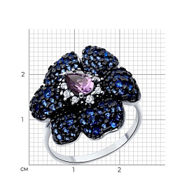 Кольцо SOKOLOV - Серебро 925, Аметист, Фианит (арт. 92014519)