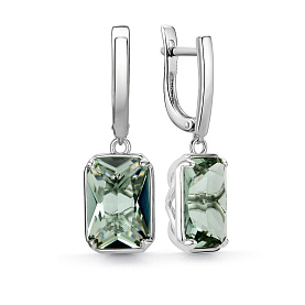 Серьги Дар - Серебро 925, Празиолит (арт. С-5217рс412)