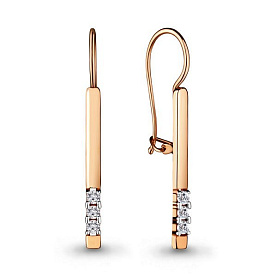 Серьги Аквамарин - Золото 585, Фианит (арт. 46692.1)