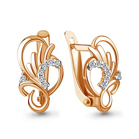 Серьги Аквамарин - Серебро 925, Фианит (арт. 49225А.6)