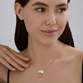 Колье SOKOLOV - Серебро 925, Фианит, Эмаль (арт. 94071103)