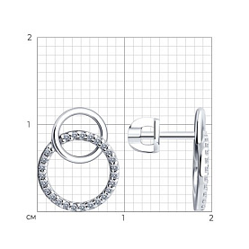 Серьги SOKOLOV - Серебро 925, Фианит (арт. 94025842)
