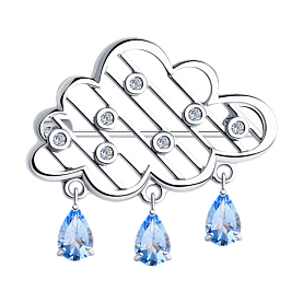 Брошь SOKOLOV - Серебро 925, Фианит (арт. 94040257)