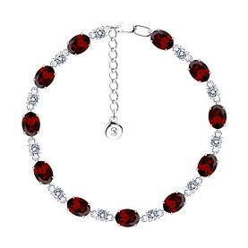 Браслет SOKOLOV - Серебро 925, Гранат, Фианит (арт. 92050151)