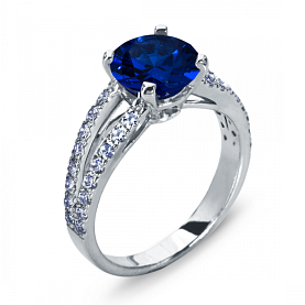 Кольцо Platinum Lab. - Платина 950, Сапфир (арт. ПК-035С-01)