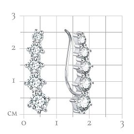 Серьги Talant - Серебро 925, Фианит (арт. 16-72-0001-11822)