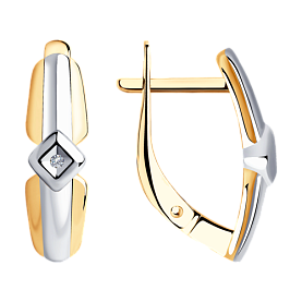 Серьги SOKOLOV - Серебро 925, Бриллиант, Бриллиант голубой, Бриллиант коньячный (арт. 87020029)