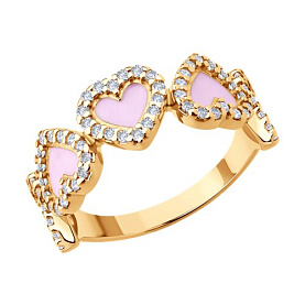 Кольцо SOKOLOV - Серебро 925, Фианит, Эмаль (арт. 93011125)