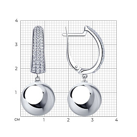 Серьги SOKOLOV - Серебро 925, Фианит (арт. 94023919)