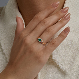 Кольцо SOKOLOV - Золото 585, Агат, Фианит (арт. 717328)