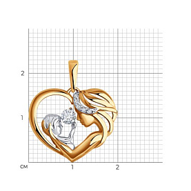 Подвеска Diamant - Золото 585, Фианит (арт. 51-130-02018-1)