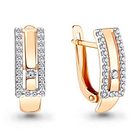 Серьги Аквамарин - Золото 375, Фианит (арт. 45322А.8)