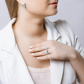 Серьги SOKOLOV - Серебро 925, Фианит, Эмаль (арт. 94021532)