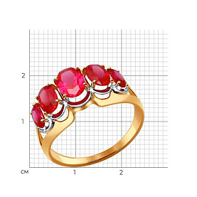 Кольцо SOKOLOV - Золото 375, Синтетический рубин (арт. 37714437)