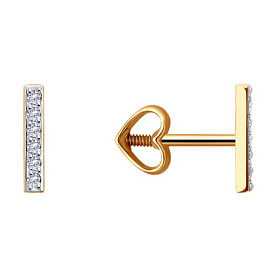 Серьги Diamant - Золото 585, Фианит (арт. 51-122-02235-1)
