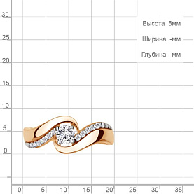 Кольцо Аквамарин - Серебро 925, Фианит (арт. 600380А.6)