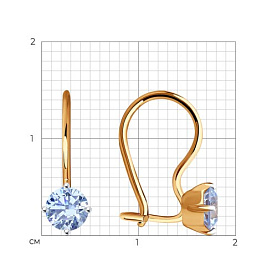 Серьги SOKOLOV - Золото 375, Фианит (арт. 026948-4)