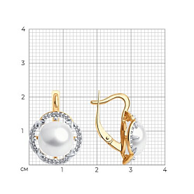 Серьги Diamant - Серебро 925, Жемчуг культивированный, Фианит (арт. 93-320-01926-1)