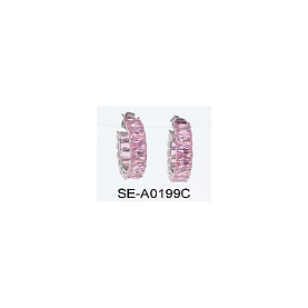 Серьги Фиделис - Серебро 925, Фианит (арт. SE-A0199-p)