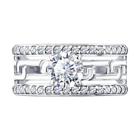 Кольцо Diamant - Серебро 925, Фианит, Эмаль (арт. 94-110-00247-2)